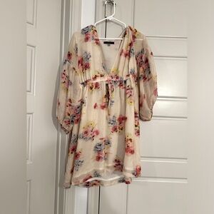 Women’s floral mini dress long sleeve size L